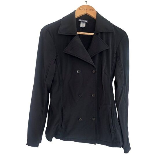 Patagonia Nylon Spandex Double Breasted Women’s Coat/Jacket Size 4 Black - Picture 1 of 8